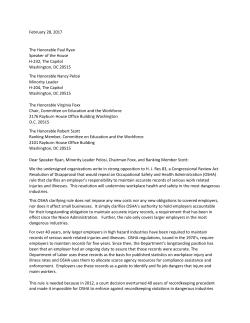 NELP and Others Tell Congress Not to Repeal OSHA Health Safety