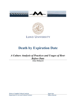Death by Expiration Date - Lund University Publications