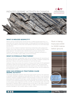 INDUCED SEISMIC ACTIVITY IN CANADA