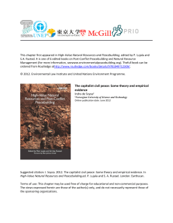 The capitalist civil peace - Environmental Peacebuilding