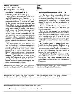 Revolution Primary Source Document