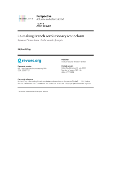 Re-making French revolutionary iconoclasm