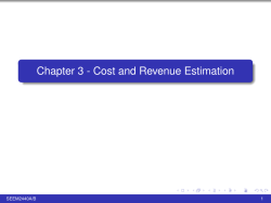 Chapter 3 - Cost and Revenue Estimation