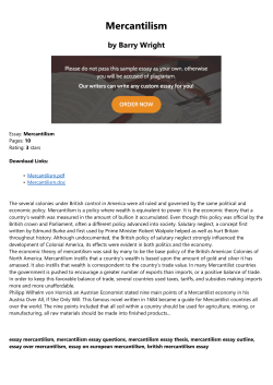 Mercantilism - Dharma Yoga Center