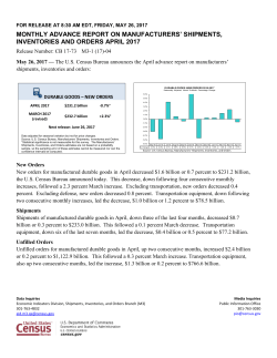 monthly advance report on manufacturers` shipments