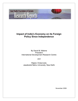 impact of india`s economy on its foreign policy