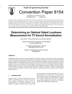 Determing an Optimal Gated Loudness for TV Sound