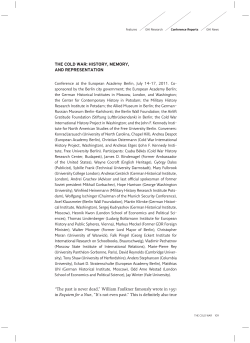 the cold war: history, memory, and representation