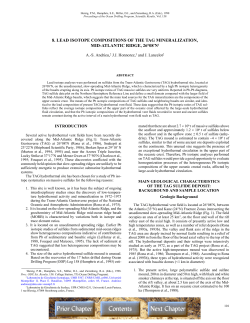 8. LEAD ISOTOPE COMPOSITIONS OF THE TAG MINERALIZATION