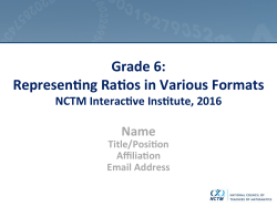 Presentation Slides - National Council of Teachers of Mathematics