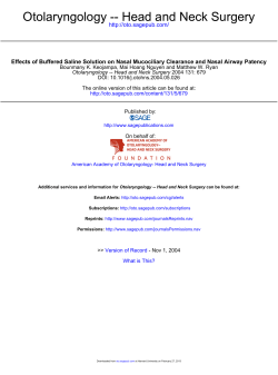 Otolaryngology -- Head and Neck Surgery