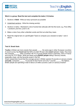 Snack facts: photocopiable texts