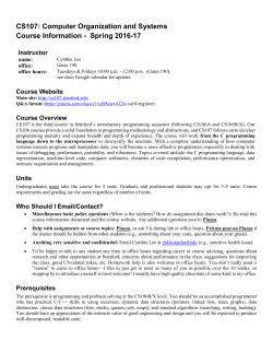 CS107: Computer Organization and Systems Course Information