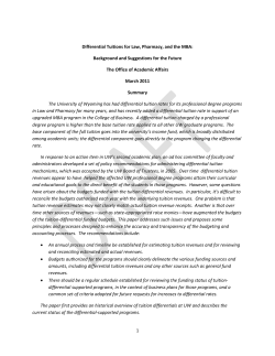 Differential Tuitions for Law, Pharmacy, and the MBA