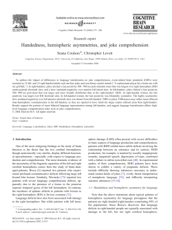 Handedness, hemispheric asymmetries, and joke comprehension