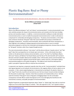 Real or Phony Environmentalism?
