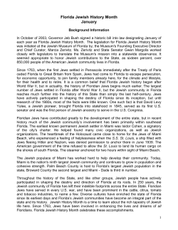 Florida Jewish History Month January