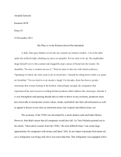 Amanda Earnest(: Kumelos M/W Essay #2 19 November 2013 My