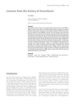 Lessons from the history of brucellosis
