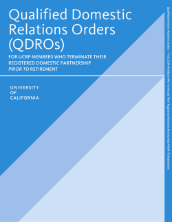 Qualified Domestic Relations Orders (QDROs) - UCnet