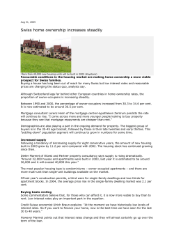 Swiss home ownership increases steadily