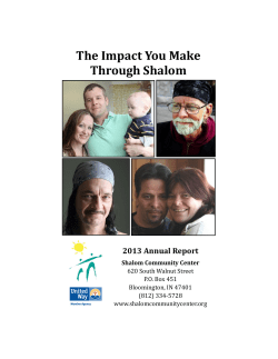 2013 Annual Report - Shalom Community Center