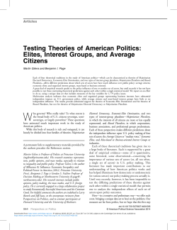 Elites, Interest Groups, and Average Citizens