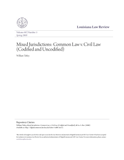 Mixed Jurisdictions: Common Law v. Civil Law