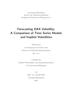 Forecasting DAX Volatility: A Comparison of Time Series Models