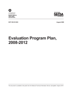 Evaluation Program Plan, 2008-2012 - CrashStats