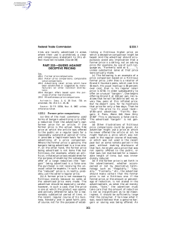 161 PART 233&mdash;GUIDES AGAINST DECEPTIVE PRICING