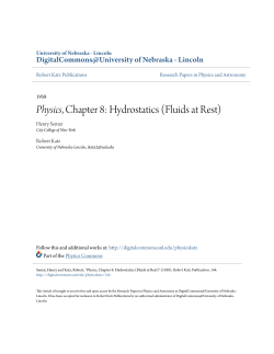 Physics, Chapter 8: Hydrostatics (Fluids at Rest)