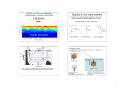 Ocean Dynamics Stability in the water column