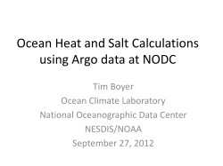 Ocean Heat and Salt Calculations using Argo data at - Euro-Argo