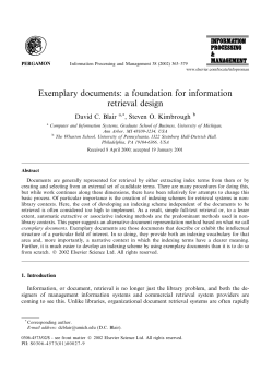 Exemplary documents: a foundation for