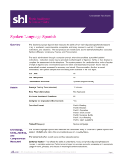 Spoken Language Spanish
