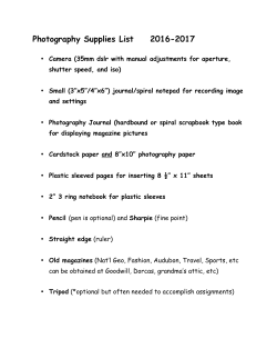 Class Supply List - Columbia Adventist Academy