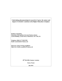 Undertaking phenomenological research in Cyprus: the nature and