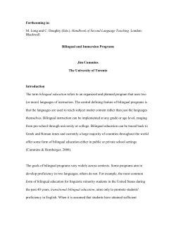 Bilingual and Immersion Programs