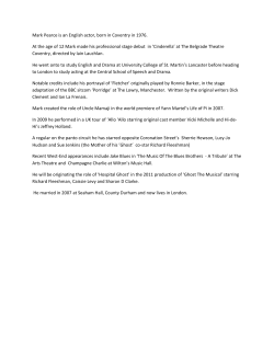 Mark Pearce is an English actor, born in Coventry in 1976. At the