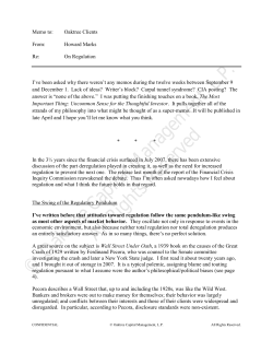 On Regulation - Oaktree Capital