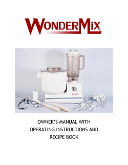 owner`s manual with operating instructions and recipe