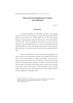 Effects and Social Implications of China`s One