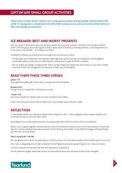 gift of life small group activities ice-breaker: best and