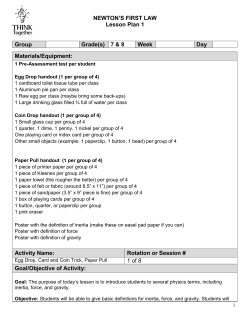 NEWTON`S FIRST LAW Lesson Plan 1 Group Grade(s)