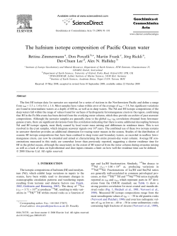 The hafnium isotope composition of Pacific Ocean water