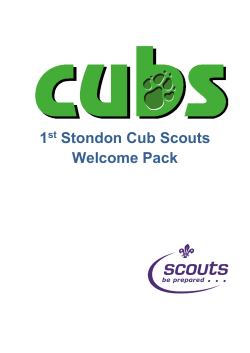 1 Stondon Cub Scouts Welcome Pack