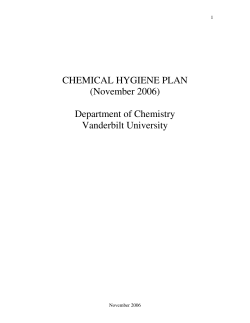 Chemical Hygiene Plan - Vanderbilt University