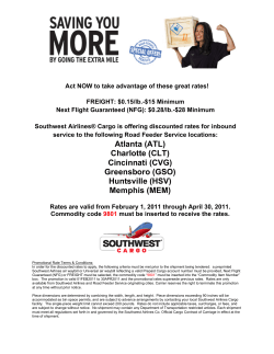 Atlanta (ATL) Charlotte (CLT) Cincinnati (CVG) Greensboro (GSO