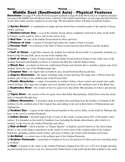 Middle East (Southwest Asia)